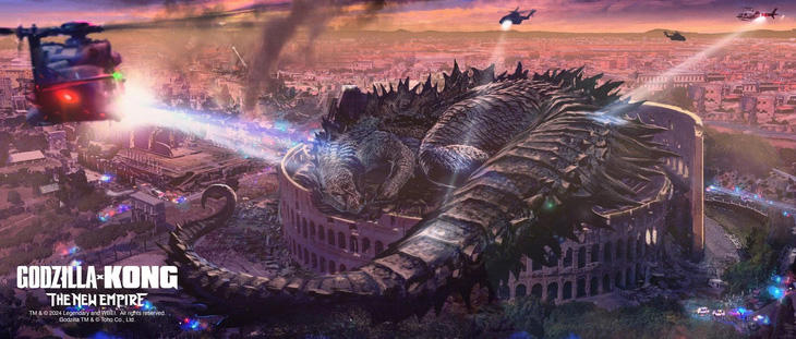 Cảnh Godzilla ngủ trong đấu trường La Mã được nhà sản xuất hé lộ - Ảnh: Legendary