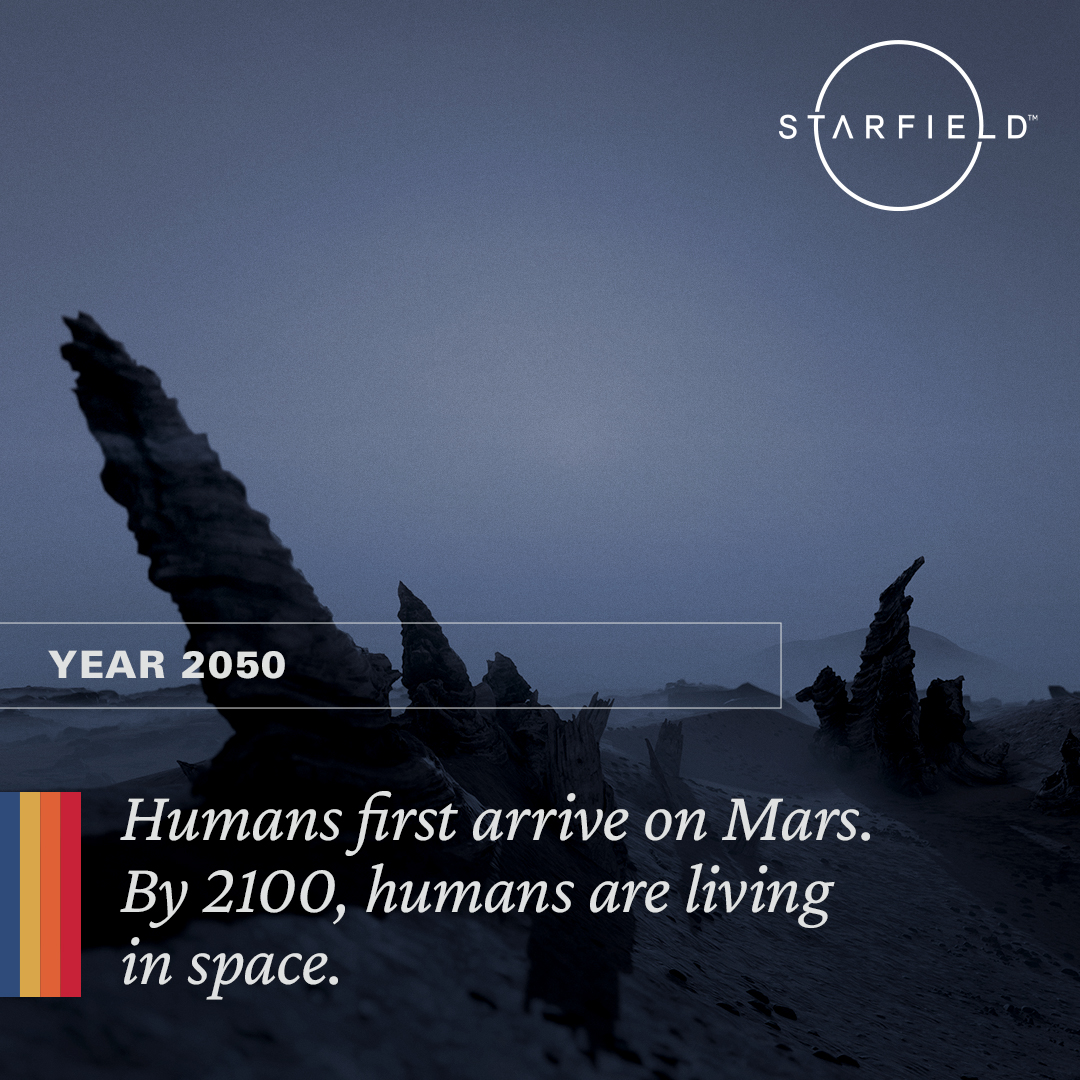 Năm 2050: Con người lần đầu tiên đặt chân tới Hỏa tinh. Đến độ trước năm 2100, con người đã sinh sống ở ngoài không gian.