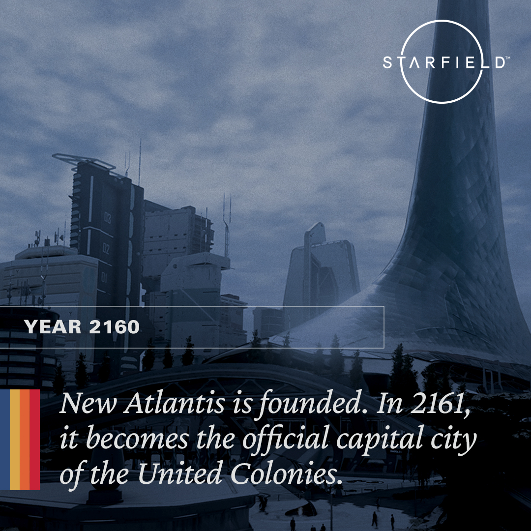 Năm 2160: Thành phố New Atlantis (N.A) được thành lập. Trong năm 2161, N.A trở thành thủ phủ của Liên minh Thuộc địa.