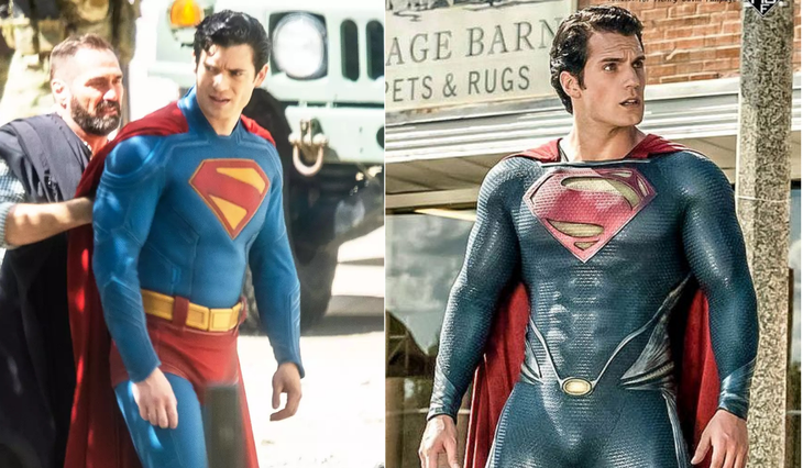 So sánh trang phục Superman của David Corenswet và Henry Cavill - Ảnh: Warner Bros/ X