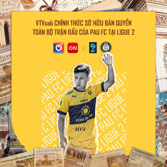 VTVcab sở hữu bản quyền phát sóng các trận đấu của Quang Hải với Pau FC ở Ligue 2 - Ảnh 2.