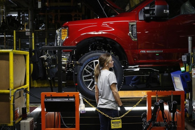 Bên trong nhà máy của Ford tại Kentucky, Mỹ. Ảnh: Bloomberg.