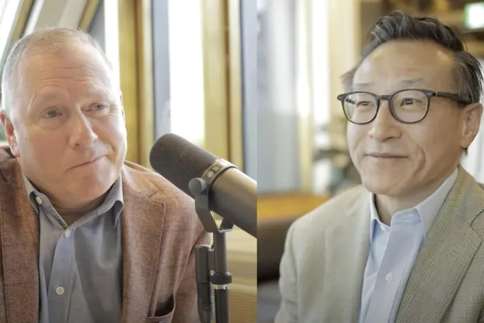 CEO Nicolai Tangen và Chủ tịch Alibaba Joe Tsai (phải) trong podcast vừa được công bố. Ảnh: YouTube