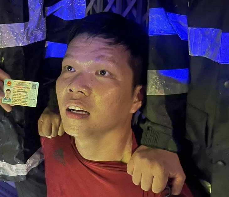 Nghi phạm Nguyễn Thanh Sơn bị bắt giữ - Ảnh: C឴ô឴n឴g឴ ឴a឴n cung cấp
