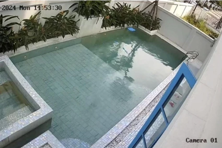 Bể bơi nơi hai cháu bé bị đuối nước ở Quảng Ninh
