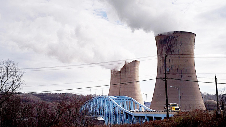 Cơ sở hạt nhân Beaver Valley tại bang Pennsylvania - Ảnh: Bloomberg News