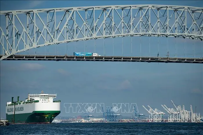 Cây cầu Francis Scott Key ở Baltimore, Maryland, Mỹ. Ảnh (tư liệu): AFP/TTXVN