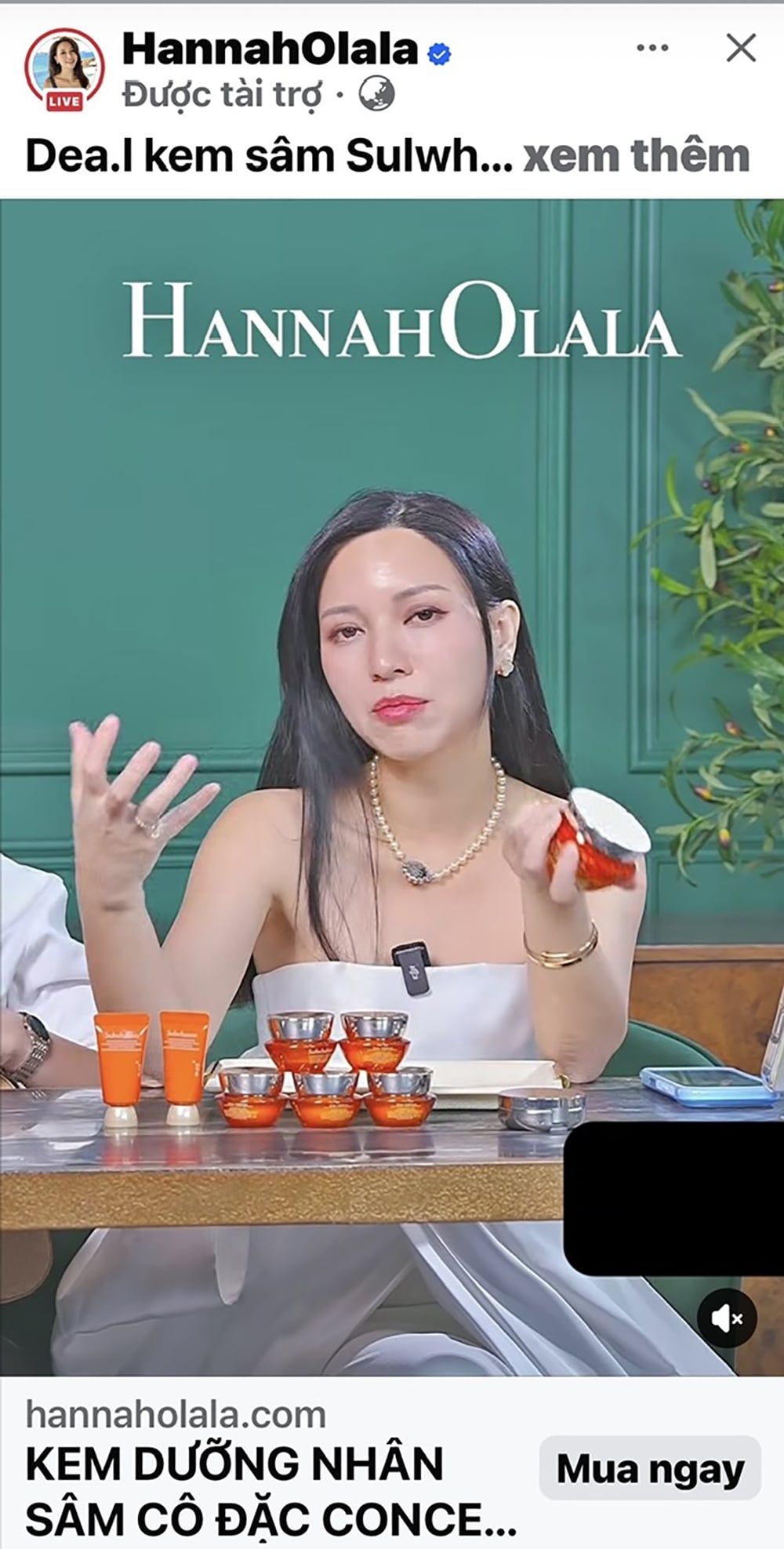 thuc hu quang cao nuoc than , nhan sam co dac 6000 lan cua hannah olala hinh anh 4