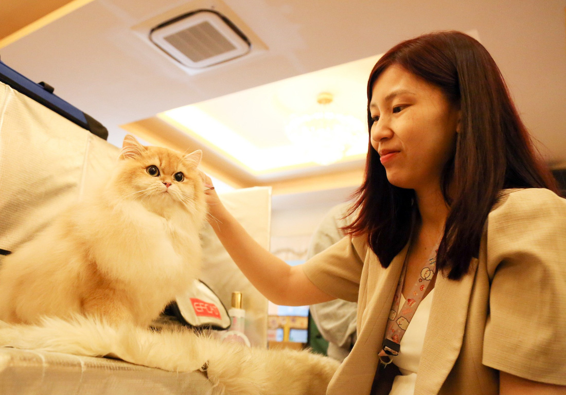 Chị Nguyễn Phạm Phương Thy gắn bó dịch vụ grooming chuyên nghiệp sau khi học ở Thái Lan về - Ảnh: PHƯƠNG QUYÊN