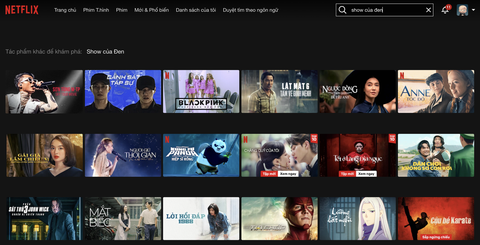 Phim concert "Show của Đen" không còn tìm thấy trên Netflix ở Việt Nam - Ảnh chụp màn hình: MI LY