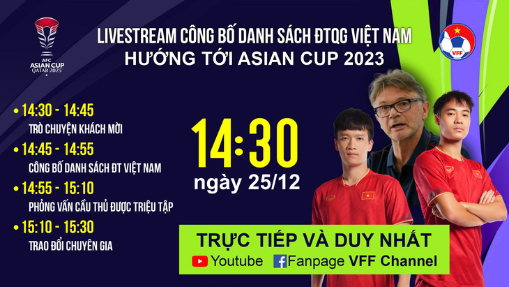 Lần đầu tiên đội tuyển Việt Nam thực hiện trực tuyến (livestream) công bố danh sách tập trung - Ảnh: VFF