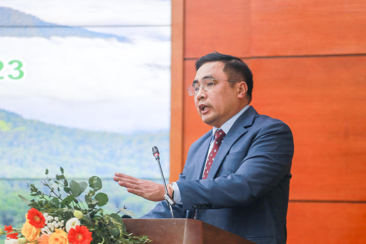 Thứ trưởng Bộ Nông nghiệp và Phát triển nông thôn Nguyễn Quốc Trị phát biểu tại hội nghị - Ảnh: C. TUỆ