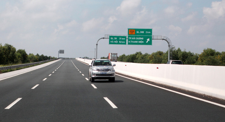 Theo thiết kế, đường cao tốc Hà Nội - Hải Phòng cho ô tô lưu thông với tốc độ tối đa 120km/h - Ảnh: TUẤN PHÙNG