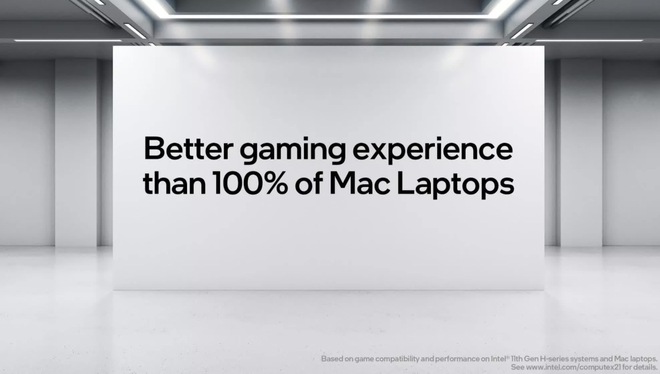 Intel tuyên bố chip của họ cùng với Windows cho 100% MacBook trên thị trường hít bụi khi nói về khả năng chơi game - Ảnh 1.