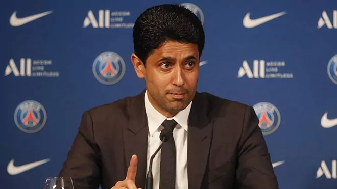 Giữ được Mbappe là một thắng lợi của Al-Khelaifi, PSG cũng như giải Ligue 1. Ảnh: AP.