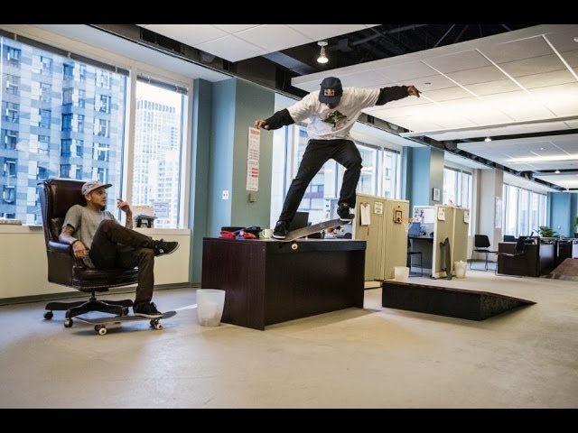 Skateboarders take over a Chicago office space - Red Bull Daily Grind - YouTube