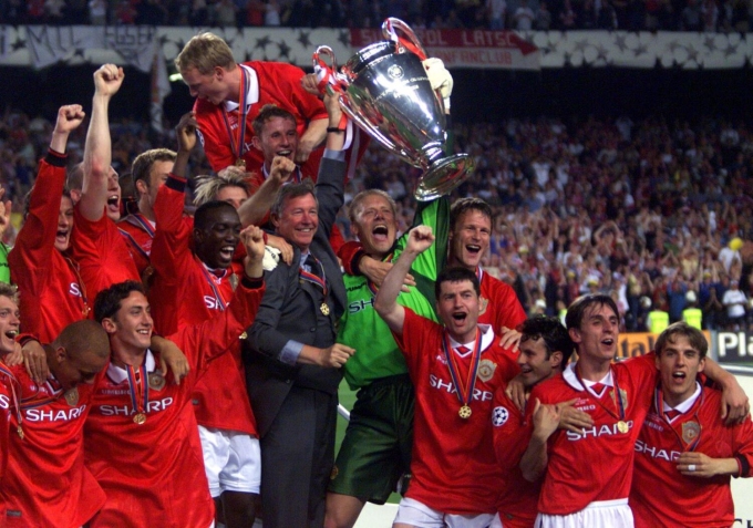Man Utd giành Champions League và hoàn tất cú ăn ba năm 1999. Ảnh: AP