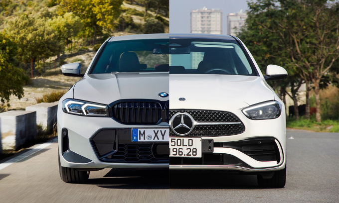 Mercedes (phải) và BMW, hai thương hiệu hạng sang có doanh số lớn nhất 2023 tại Việt Nam. Ảnh: BMW, Thành Nhạn