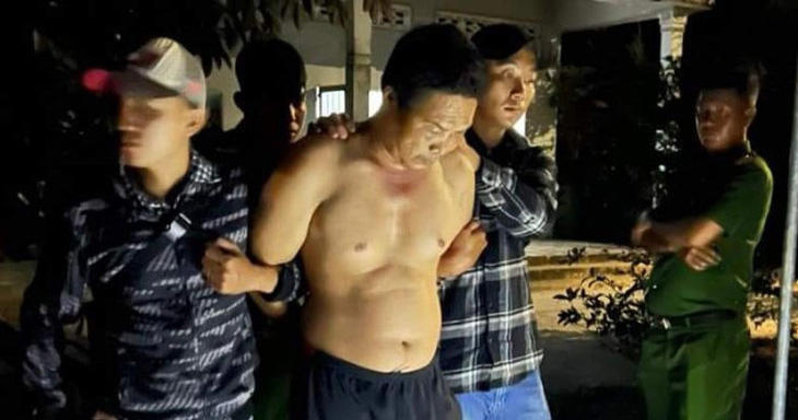Xuyên bị Công an huyện Tân Hiệp, tỉnh Kiên Giang bắt ngay trong đêm 28-3 vì có hành vi giết người - Ảnh: Công an cung cấp