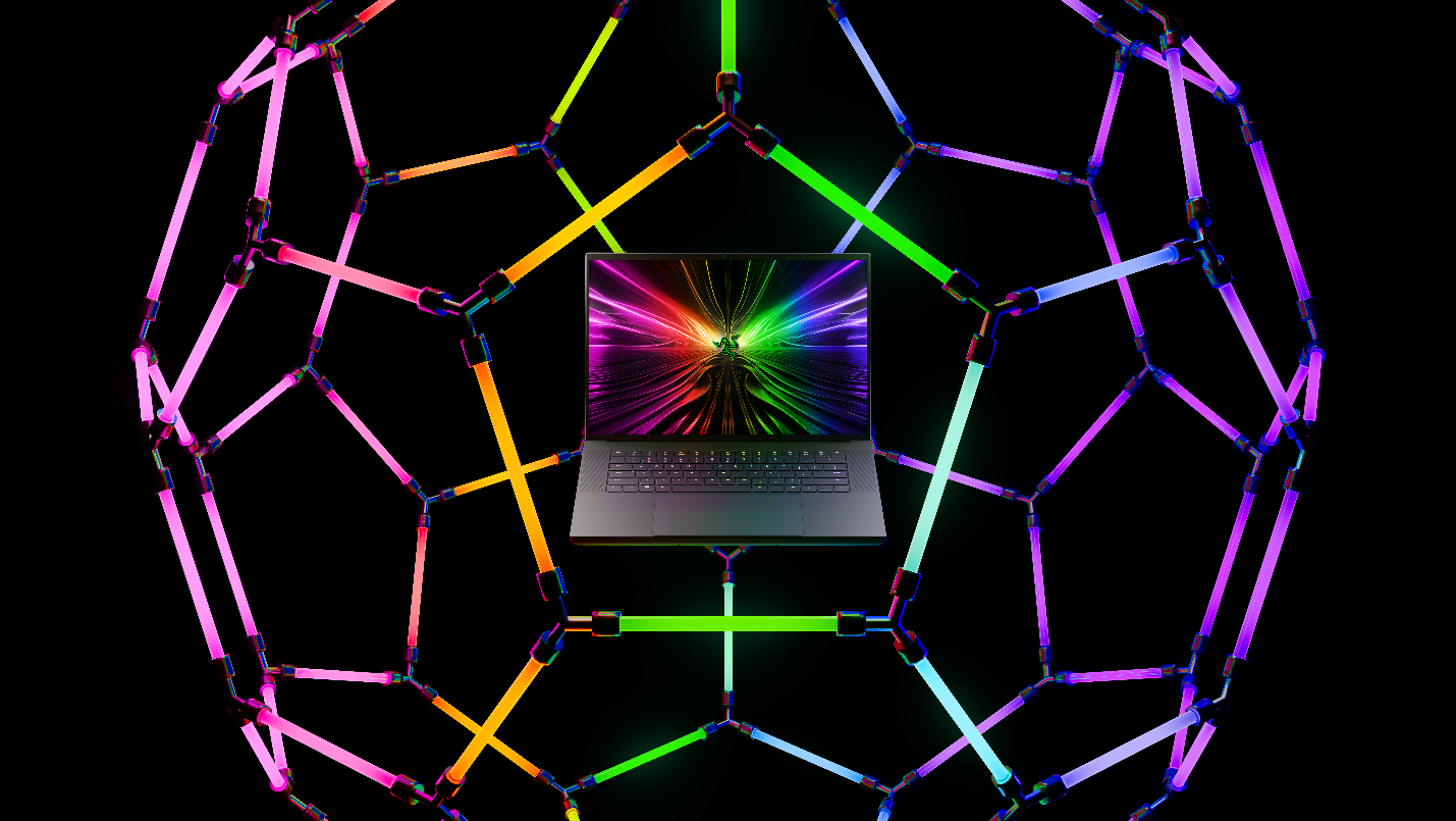 A computer with colorful lightsDescription automatically generated