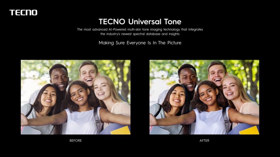 Tecno Universal Tone - công nghệ chụp ảnh đa tông màu da được hỗ trợ bởi trí tuệ nhân tạo.