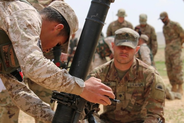 Quân đội Mỹ và Lực lượng vũ trang Jordan trong một chương trình huấn luyện chung vào năm 2020 ở Jordan. Ảnh: Quân đội Mỹ