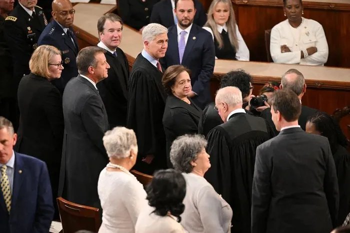  Các thẩm phán Tòa án Tối cao Mỹ tại Điện Capitol. Ảnh: AFP 