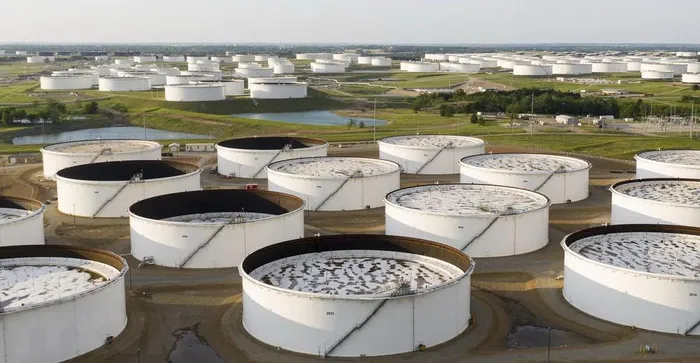 Cơ sở dự trữ dầu thô của Mỹ tại Cushing, bang Oklahoma. (Ảnh: AFP/TTXVN)