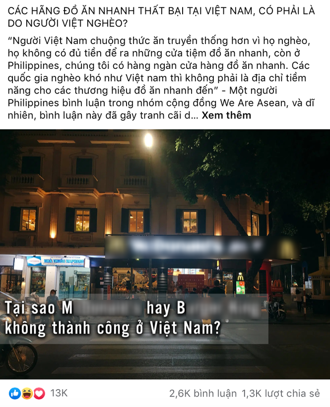 Câu hỏi gây tranh cãi: Các hãng đồ ăn nhanh thất bại tại Việt Nam, có phải là do người Việt nghèo? - ảnh 3