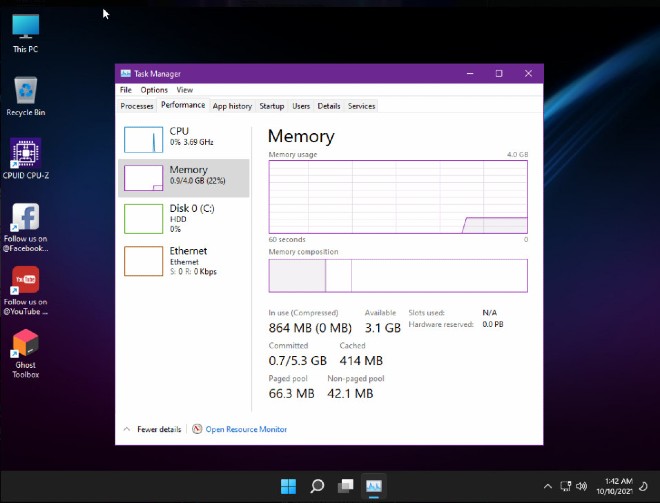 Windows 11 SuperLite ngốn rất ít bộ nhớ RAM